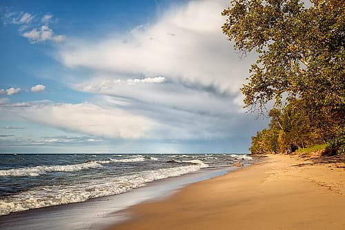 USA-Michigan-Munising Receding storm clouds at Pictured Rocks National Lakeshore Coastal Print